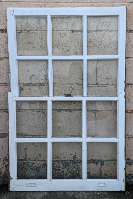 4 available Pair of 36"x56" Antique Vintage Old Reclaimed Salvaged SOLID Wood Wooden French Double Hung Sash Windows 12 Wavy Glass Lites
