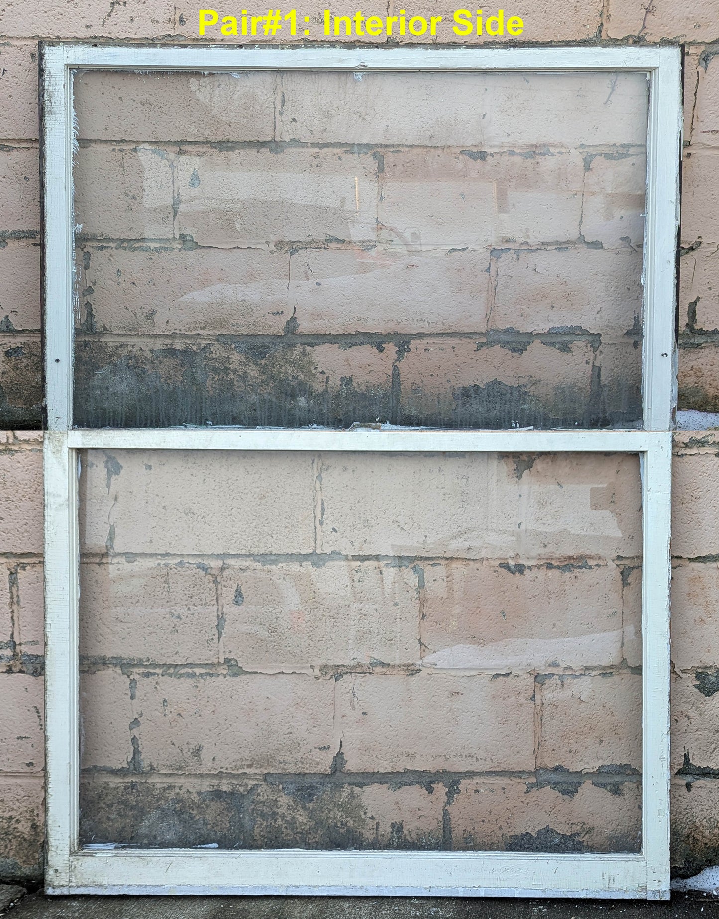 2 available Pair of 48"x66" Antique Vintage Old Reclaimed Salvaged SOLID Wood Wooden Double Hung Sash Windows Wavy Glass Lites