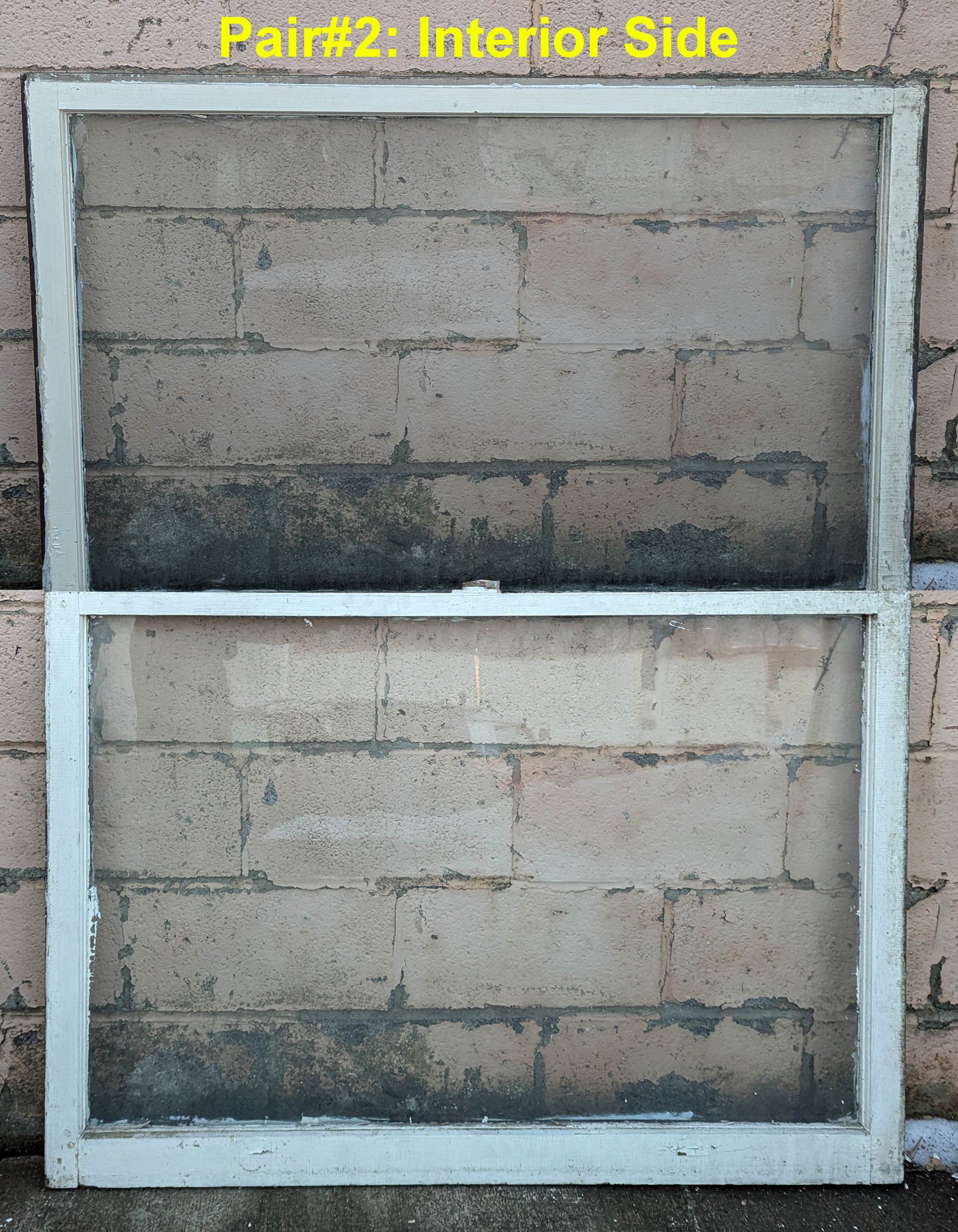 2 available Pair of 48"x66" Antique Vintage Old Reclaimed Salvaged SOLID Wood Wooden Double Hung Sash Windows Wavy Glass Lites