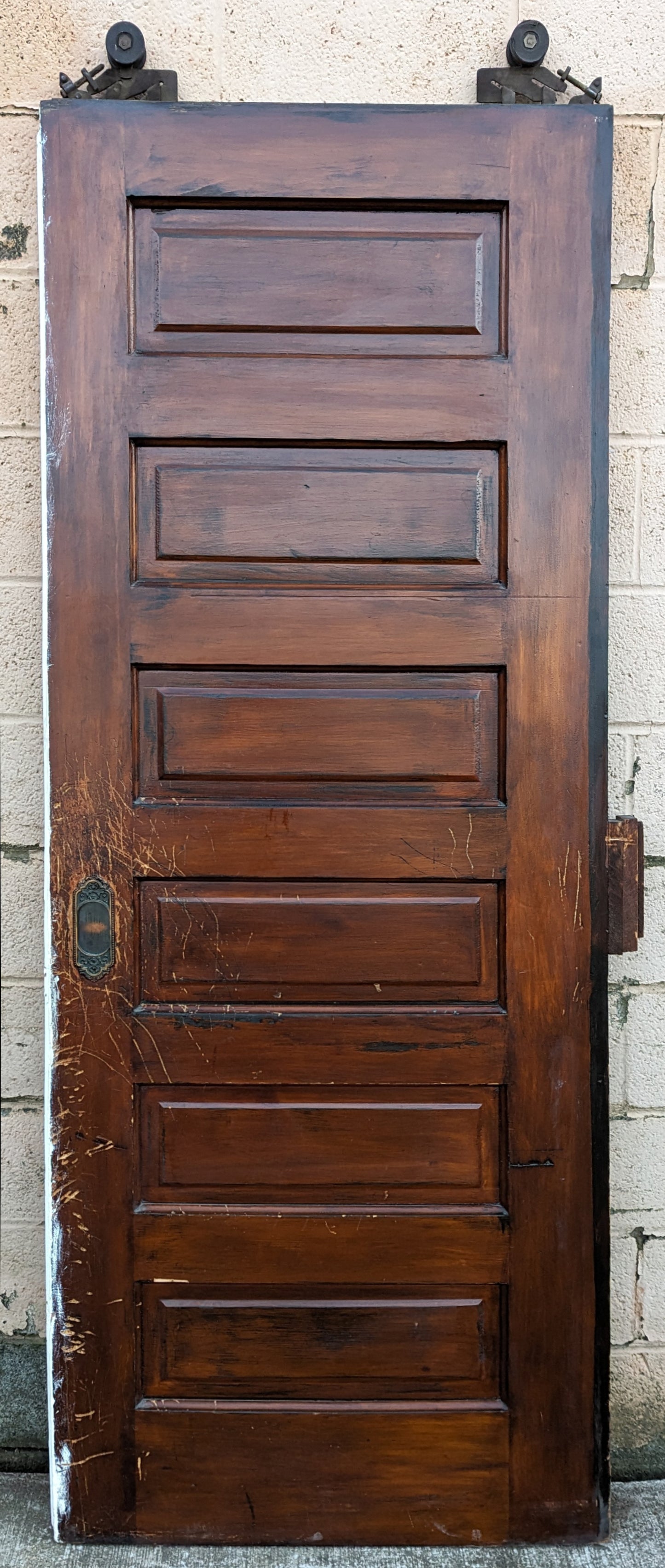 62"x83.5"x1.75" Pair Antique Vintage Old Reclaimed Salvaged Victorian SOLID Wooden Double Pocket Doors