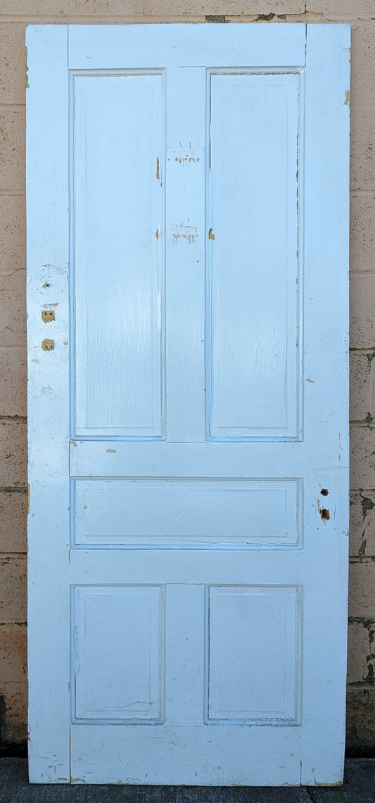 32"x82" Antique Vintage Old Reclaimed Salvaged Victorian SOLID Wood Wooden Interior Door 5 Panels