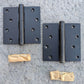 2 available Pair 4"x4" NOS Vintage Old "Stanley" Black Steel Exterior Entry Door Hinges Screws NIB