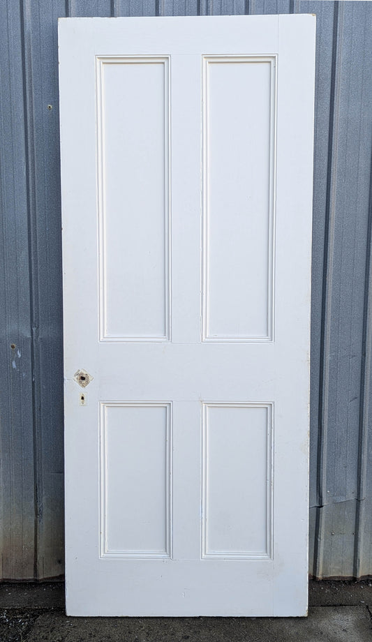 2 available 34"x81"x2" Antique 1906 Vintage Old Reclaimed Salvaged Victorian Interior SOLID Chestnut Wood Wooden Door 4 Recessed Flat Panels