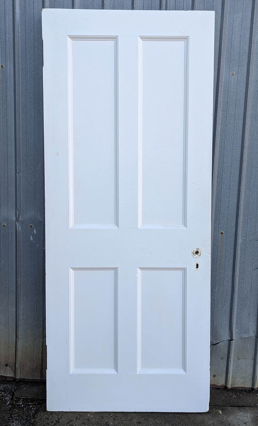 2 available 34"x81"x2" Antique 1906 Vintage Old Reclaimed Salvaged Victorian Interior SOLID Chestnut Wood Wooden Door 4 Recessed Flat Panels