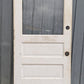 32"x79" Antique Vintage Old Reclaimed Salvaged SOLID Wood Wooden Back Side Entry Exterior Back Side Door 3 Raised Panels Single Window Glass