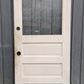 32"x79" Antique Vintage Old Reclaimed Salvaged SOLID Wood Wooden Back Side Entry Exterior Back Side Door 3 Raised Panels Single Window Glass