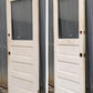 32"x79" Antique Vintage Old Reclaimed Salvaged SOLID Wood Wooden Back Side Entry Exterior Back Side Door 3 Raised Panels Single Window Glass