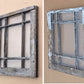 21"x23.5" Antique Vintage Old Reclaimed Salvaged Wood Wooden Sash Mission Style Window 9 Glass Lites Panes