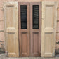 2 available Pair 35.5"x37.5" Antique Vintage Old SOLID Wood Wooden Bifold Window Shutter Plantation Style Adjustable Louvers Panels