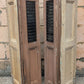 2 available Pair 35.5"x37.5" Antique Vintage Old SOLID Wood Wooden Bifold Window Shutter Plantation Style Adjustable Louvers Panels