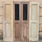 2 available Pair 35.5"x39.5" Antique Vintage Old SOLID Wood Wooden Bifold Window Shutter Plantation Style Adjustable Louvers Panels