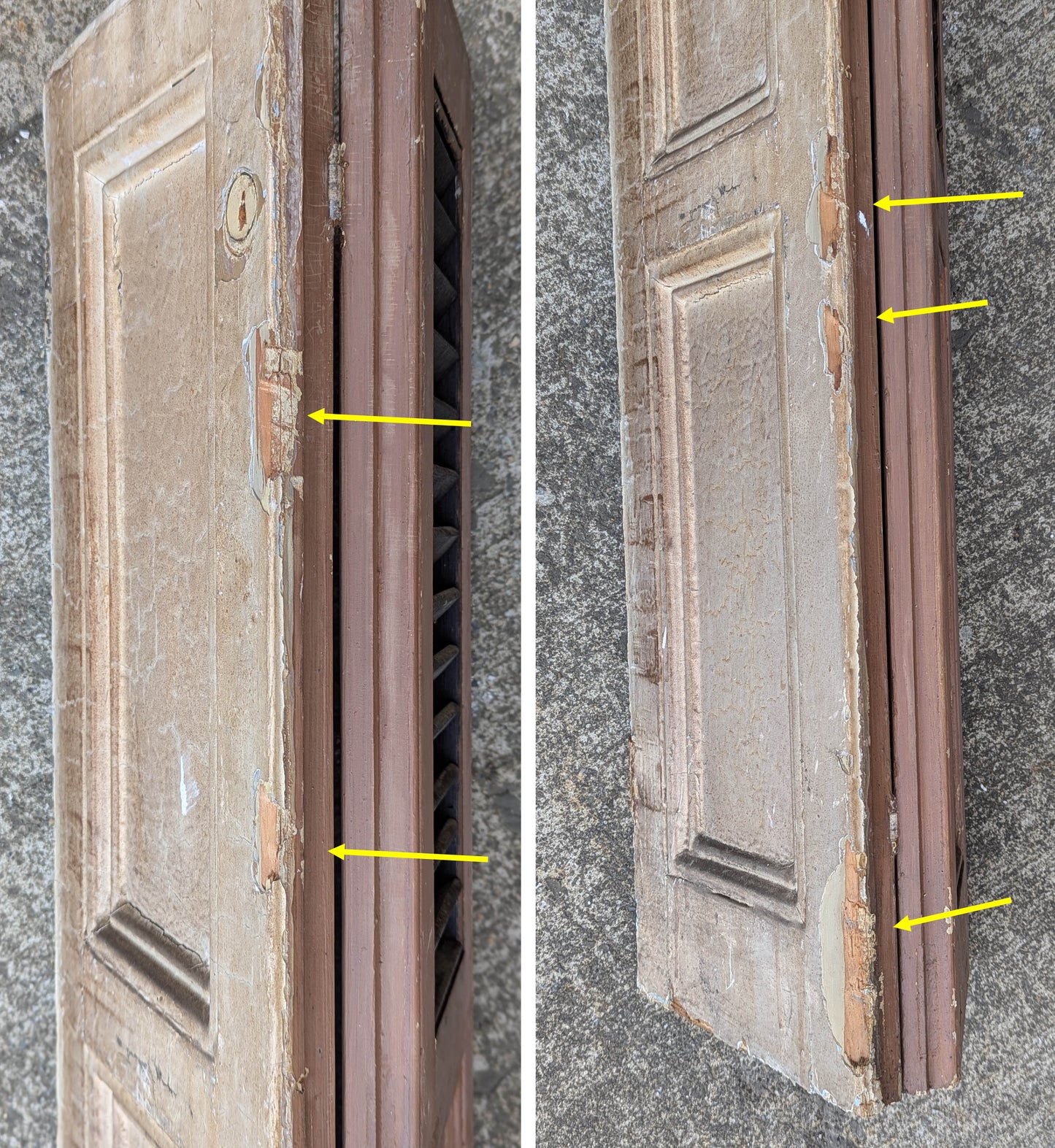 2 available Pair 35.5"x39.5" Antique Vintage Old SOLID Wood Wooden Bifold Window Shutter Plantation Style Adjustable Louvers Panels