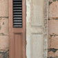 18"x39" Antique Vintage Old SOLID Wood Wooden Bifold Window Shutter Plantation Style Adjustable Louvers Panels