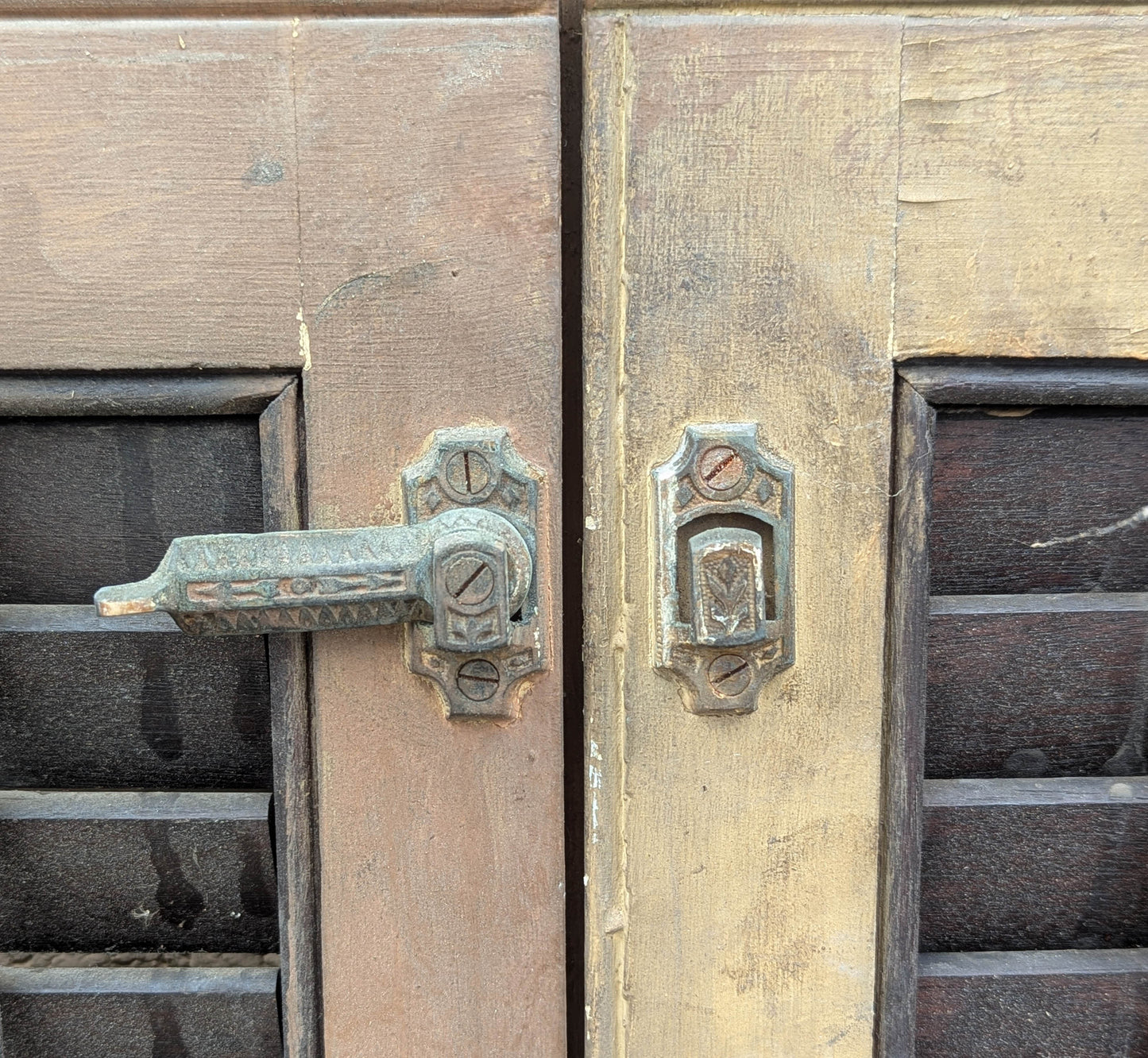Antique Vintage Old Salvaged Reclaimed Eastlake Victorian SOLID Cast Bronze Shutter Latch Lock Hardware