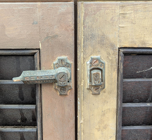 Antique Vintage Old Salvaged Reclaimed Eastlake Victorian SOLID Cast Bronze Shutter Latch Lock Hardware