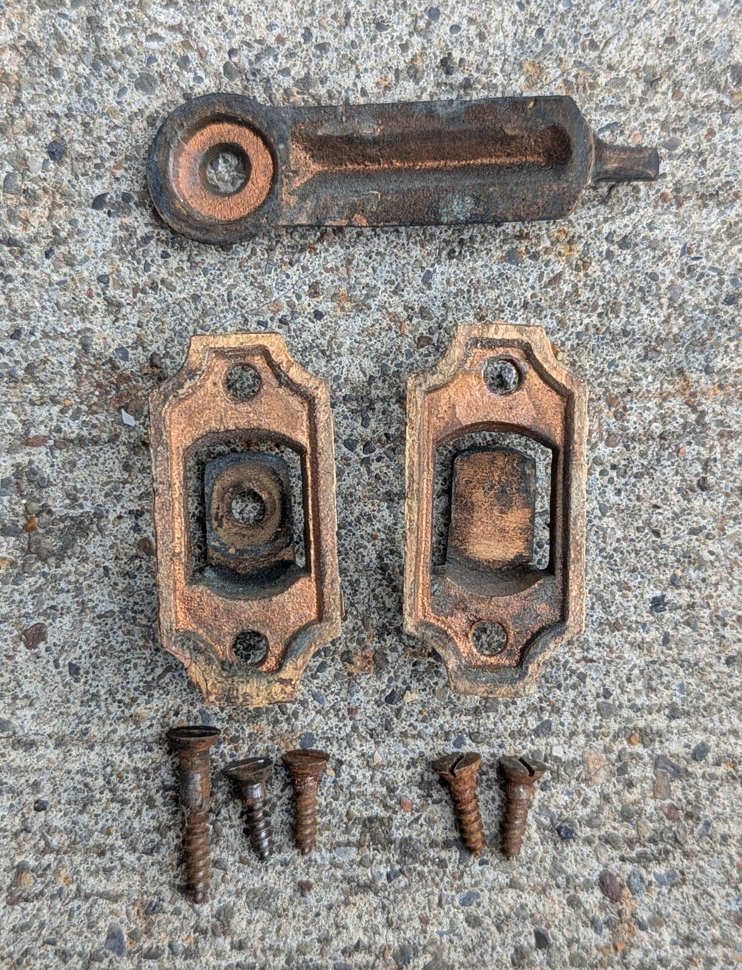 Antique Vintage Old Salvaged Reclaimed Eastlake Victorian SOLID Cast Bronze Shutter Latch Lock Hardware