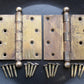 3 available CLEAN Pair 4"x4" Antique Vintage Old Reclaimed Salvaged Brass Steel Exterior Entry Door Hinges Stanley National McKinney