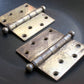 3 available CLEAN Pair 4"x4" Antique Vintage Old Reclaimed Salvaged Brass Steel Exterior Entry Door Hinges Stanley National McKinney