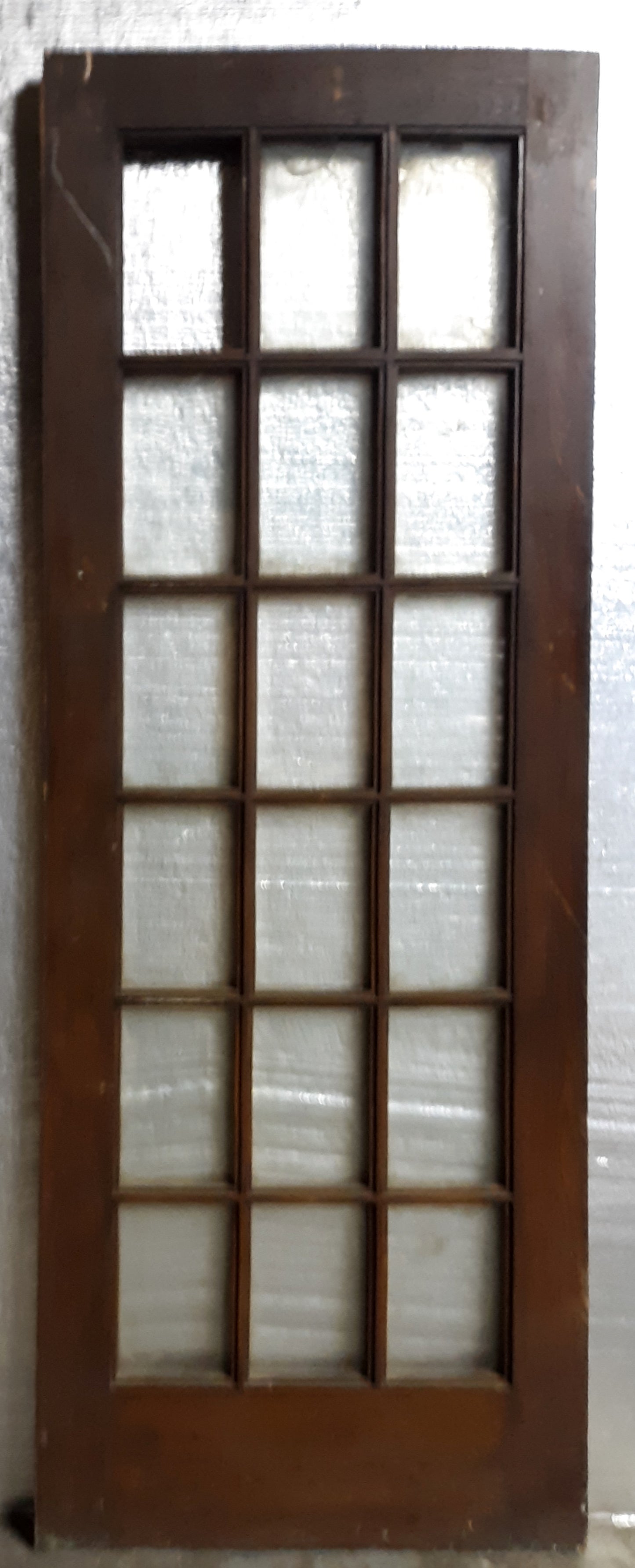 29"x84"x1.75" Antique Vintage Old Reclaimed Salvaged Wood Wooden Exterior French Door Window Glass