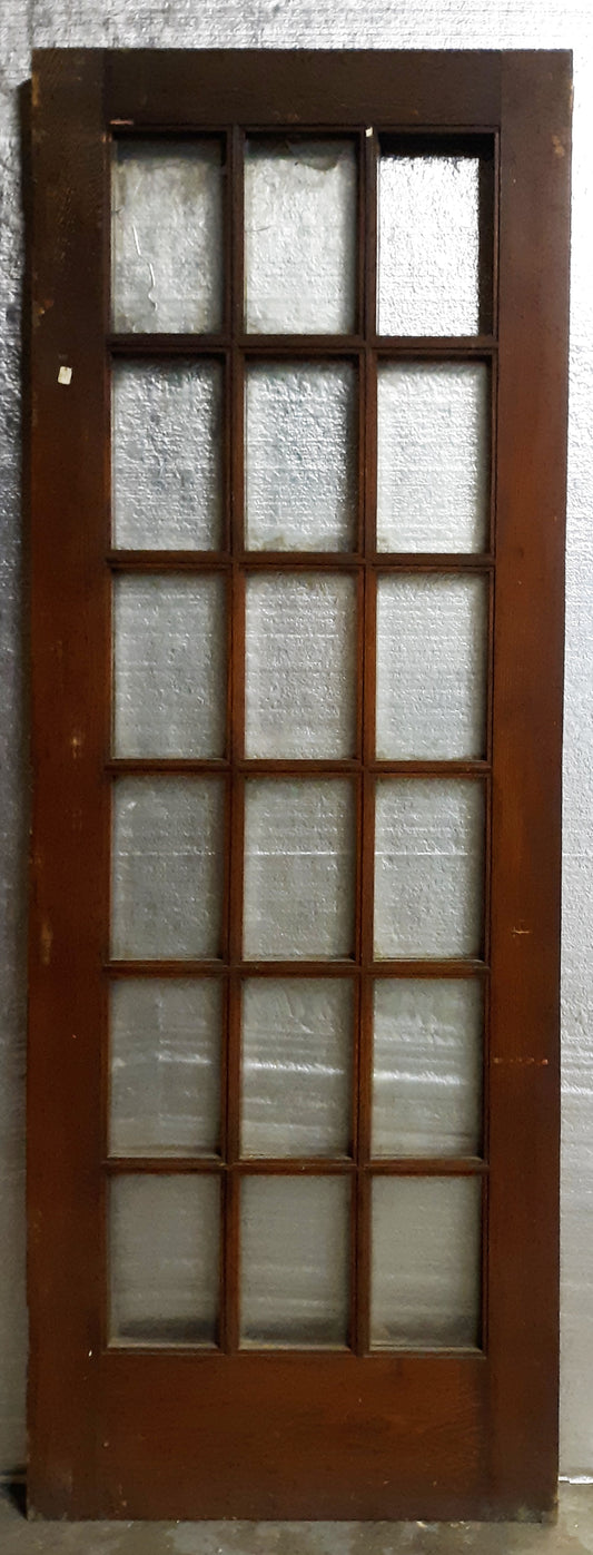29"x84"x1.75" Antique Vintage Old Reclaimed Salvaged Wood Wooden Exterior French Door Window Glass