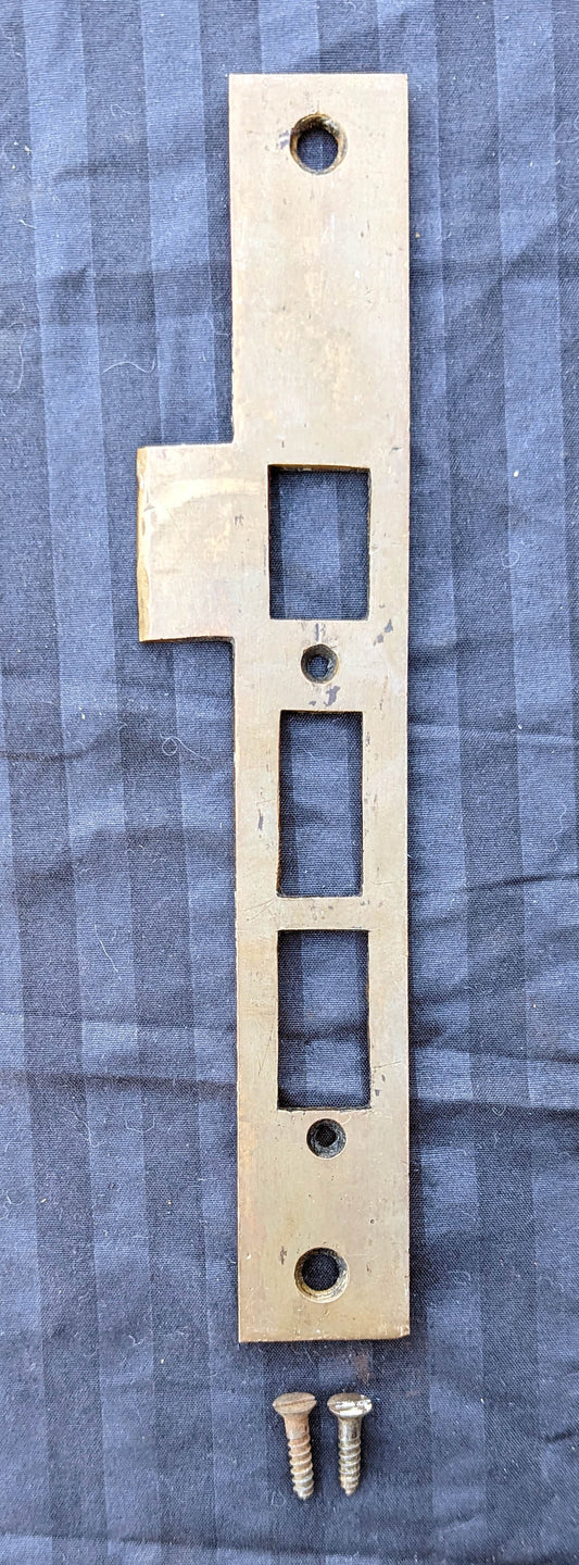 9 available Antique Vintage Old Salvaged Reclaimed SOLID Cast Bronze Entry Exterior Commercial Door Strike Striker Receiver Catch Plates