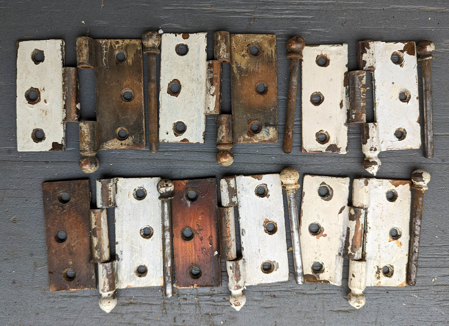 5 available CLEAN 3-Knuckle Pair 3"x3" Antique Vintage Old Reclaimed Salvaged Copper Steel Interior Door Hinges