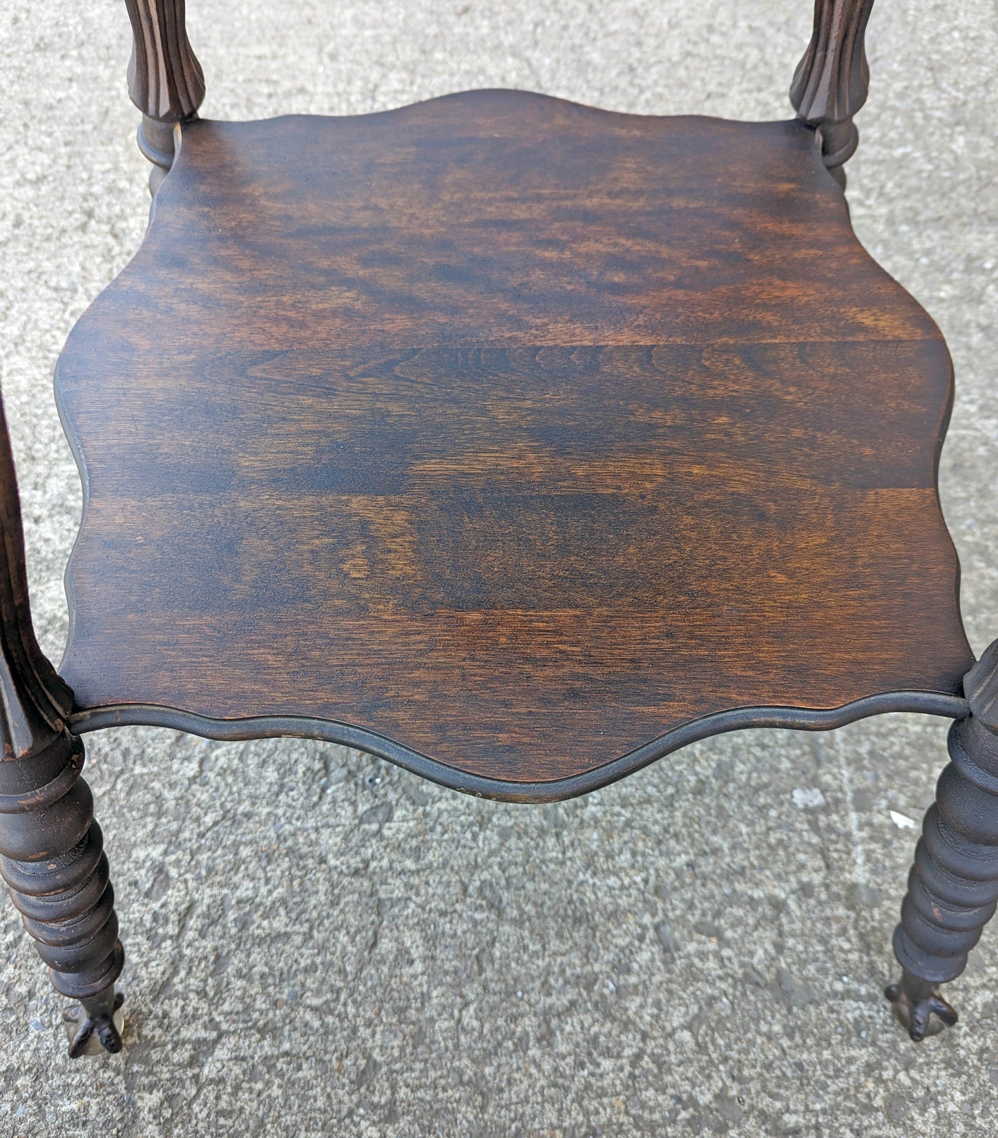 Antique Vintage Old Victorian Walnut SOLID Wood Wooden Claw Talon Glass Ball Side End Accent Foyer Sofa Table