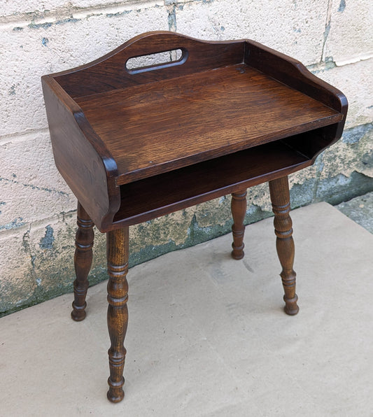 Vintage Antique Old SOLID Pine Wood Wooden Side End Accent Lamp Sofa Table Nightstand Night Stand Desk