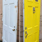 35.5"x83"x1.75" Vintage Antique Old Reclaimed Salvaged SOLID Wooden Entry Exterior Front Door Window Leaded Glass Hardware