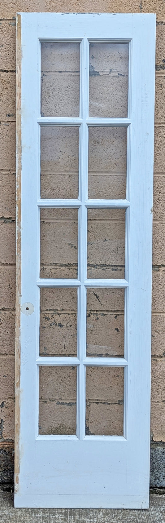 23"x84"x1.75" Antique Vintage Old Reclaimed Salvaged SOLID Wood Wooden Interior Pantry Closet French Door 10 Windows Tempered Glass