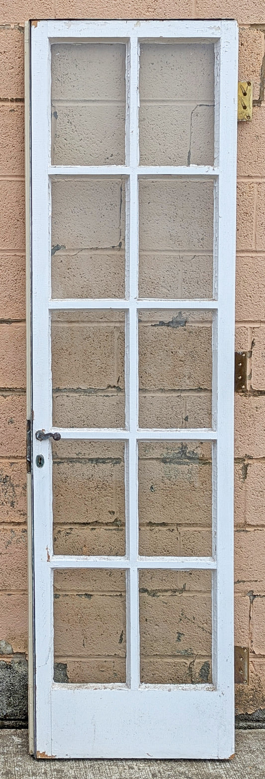 Pair of 48"x84"x2" Antique Vintage Old Reclaimed Salvaged SOLID Wood Wooden Interior French Doors 10 Windows Wavy Glass