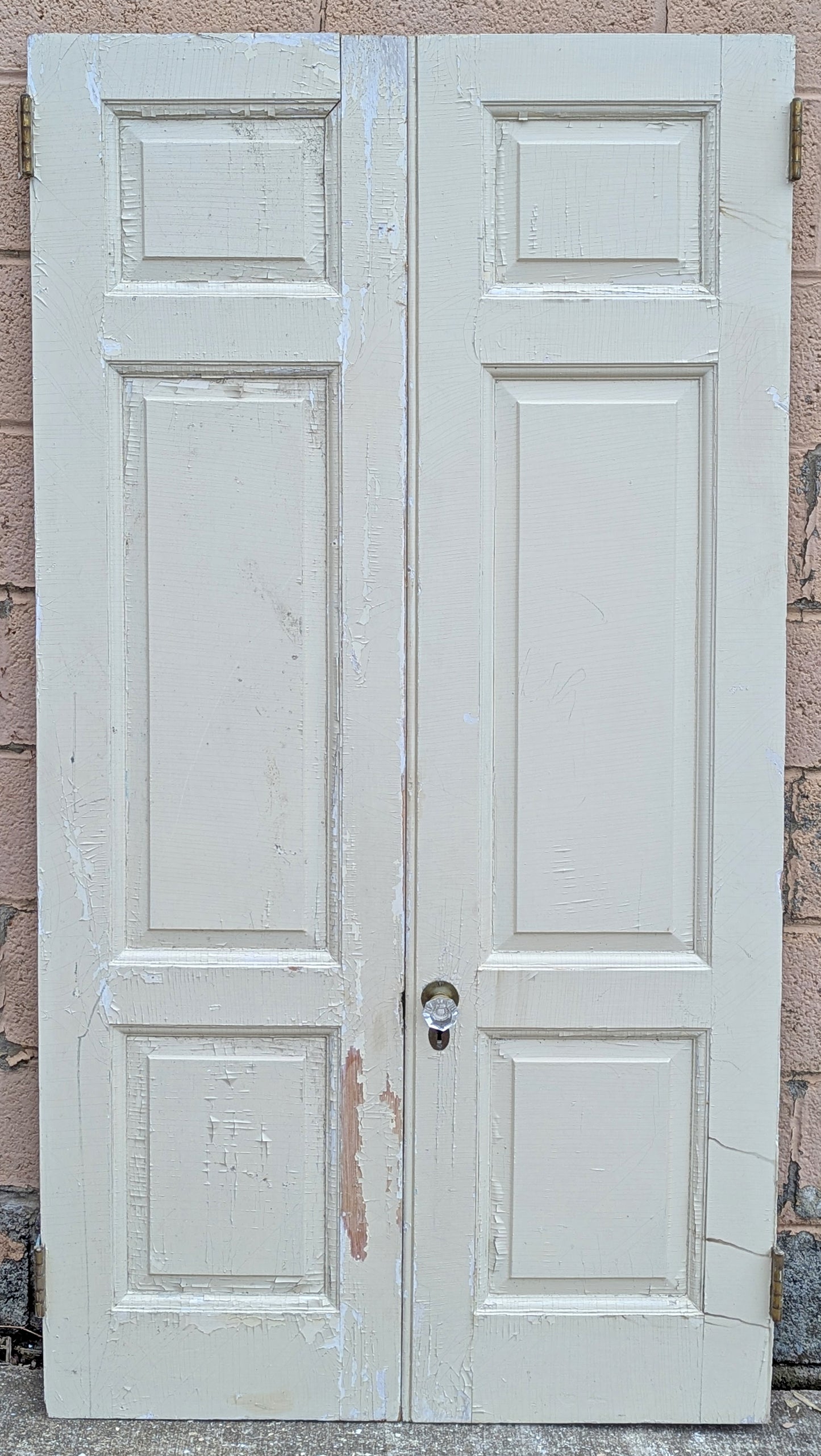 36"x69" Pair Antique Vintage Old Reclaimed Salvaged SOLID Wood Wooden Pantry Closet Interior Double Doors Panels