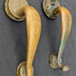 HEAVY! Pair 9" Antique Vintage Old Reclaimed Salvaged SOLID Cast Bronze Entry Exterior Door Handles Pulls