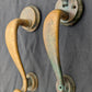 HEAVY! Pair 9" Antique Vintage Old Reclaimed Salvaged SOLID Cast Bronze Entry Exterior Door Handles Pulls