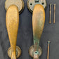 HEAVY! Pair 9" Antique Vintage Old Reclaimed Salvaged SOLID Cast Bronze Entry Exterior Door Handles Pulls