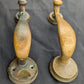 HEAVY! Pair 9" Antique Vintage Old Reclaimed Salvaged SOLID Cast Bronze Entry Exterior Door Handles Pulls