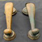 HEAVY! Pair 9" Antique Vintage Old Reclaimed Salvaged SOLID Cast Bronze Entry Exterior Door Handles Pulls