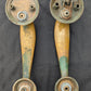 HEAVY! Pair 9" Antique Vintage Old Reclaimed Salvaged SOLID Cast Bronze Entry Exterior Door Handles Pulls