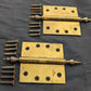 Pair Set 4"x4" Vintage Old "Lawrence" SOLID Brass Exterior Entry Door Ball Bearing Architectural Hinges Steeple Tip Finial Screws Reclaimed Salvaged