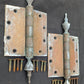 3 available Pair Set 5"x5" Vintage Old "Lawrence" SOLID Brass Exterior Entry Door Ball Bearing Architectural Hinges Steeple Tip Finial Screws Reclaimed Salvaged