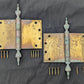 3 available Pair Set 8"x5" Vintage Old "Lawrence" SOLID Brass Exterior Entry Door Ball Bearing Architectural Hinges Steeple Tip Finial Screws Reclaimed Salvaged (Copy)