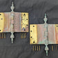 3 available Pair Set 8"x5" Vintage Old "Lawrence" SOLID Brass Exterior Entry Door Ball Bearing Architectural Hinges Steeple Tip Finial Screws Reclaimed Salvaged (Copy)