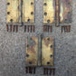 1/4" THICK 5"x5" Antique Vintage Old SOLID Brass Exterior Entry Door Hinges Ball Tip Salvaged Reclaimed