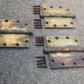 1/4" THICK 5"x5" Antique Vintage Old SOLID Brass Exterior Entry Door Hinges Ball Tip Salvaged Reclaimed