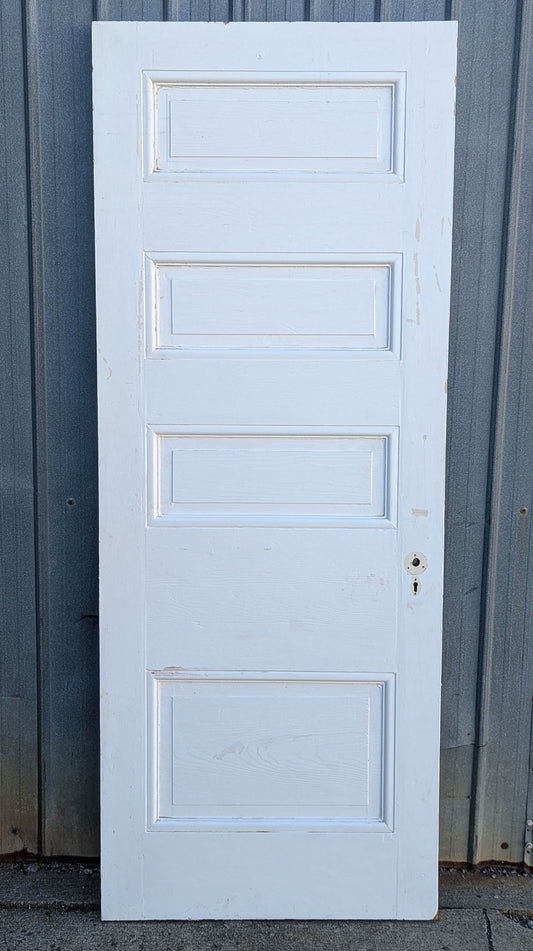 30"x78"x1.75" thick Antique Vintage Old Reclaimed Salvaged Victorian SOLID Wood Wooden Interior Exterior Door 4 Panels