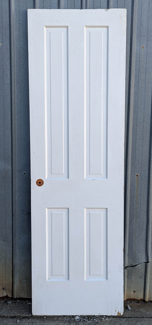 24"x78" Antique Vintage Old Reclaimed Salvaged Victorian SOLID Wood Wooden Interior Door 4 Panels
