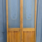 30"x75.5" Pair of Vintage Antique Old Mid Century Solid Wood Wooden Interior Closet Pantry Doors Bi-Fold Bifold Stained Etched Frosted Glass