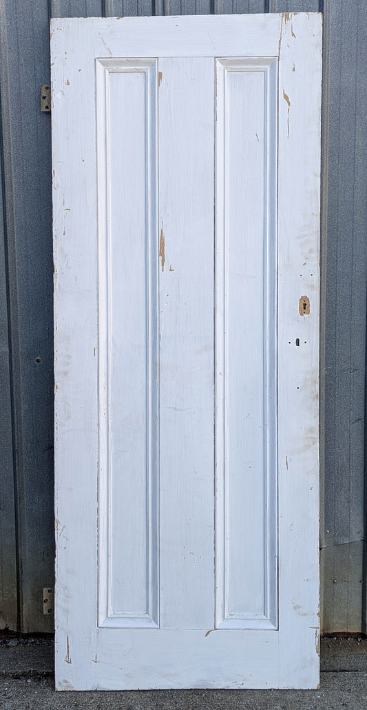 29.5"x77" Antique Vintage Old Reclaimed Salvaged Victorian SOLID Wood Wooden Interior Door 2 Panels