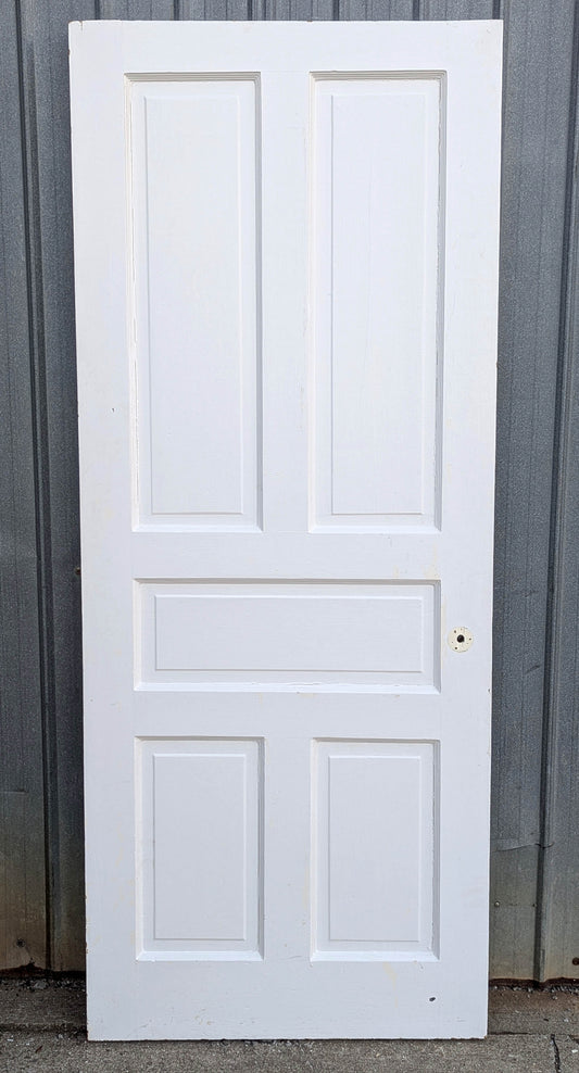 3 available 32"x78" Antique Vintage Old Reclaimed Salvaged Victorian SOLID Wood Wooden Interior Door 5 Panels