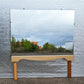 34"x28" Vintage Antique Old Art Deco Swivel Vanity Dresser Mirror Beveled Glass Oak Wood Wooden Frame